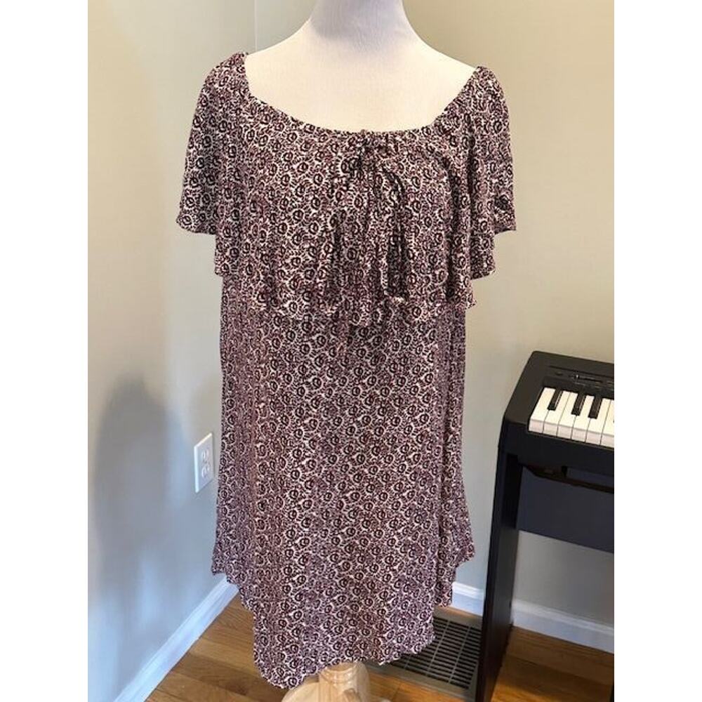 Boho Havasu Off the Shoulder Halter Purple Floral Dress Rebecca Minkoff 6 NWT